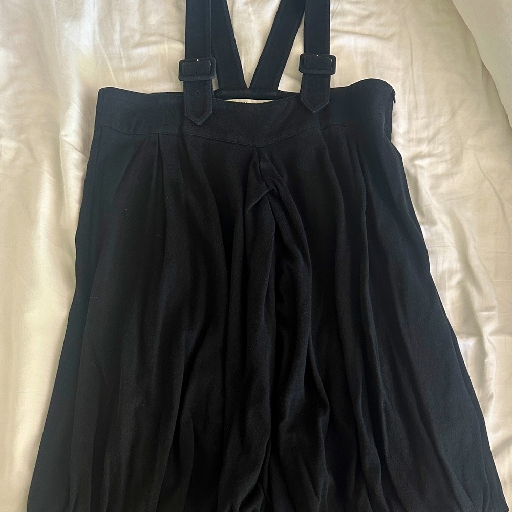 United Bamboo Jumper Overalls Dress Size 6 Made in Japan Black Cotton